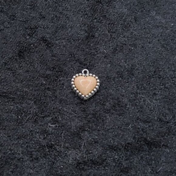 Vintage .925 R Sterling Silver Tulip Makers Mark Amazonite Cabochon Inset Charm - Picture 1 of 4